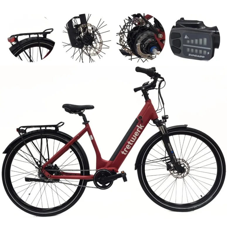 Elektryczny Rower Miejski Damski 28" ALU Hydraulika Nexus Światła Bagażnik