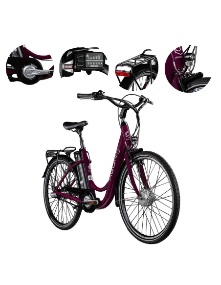 Rower Elektryczny Miejski Damski 26" Nexus 250W Bagażnik Światła 25 km/h