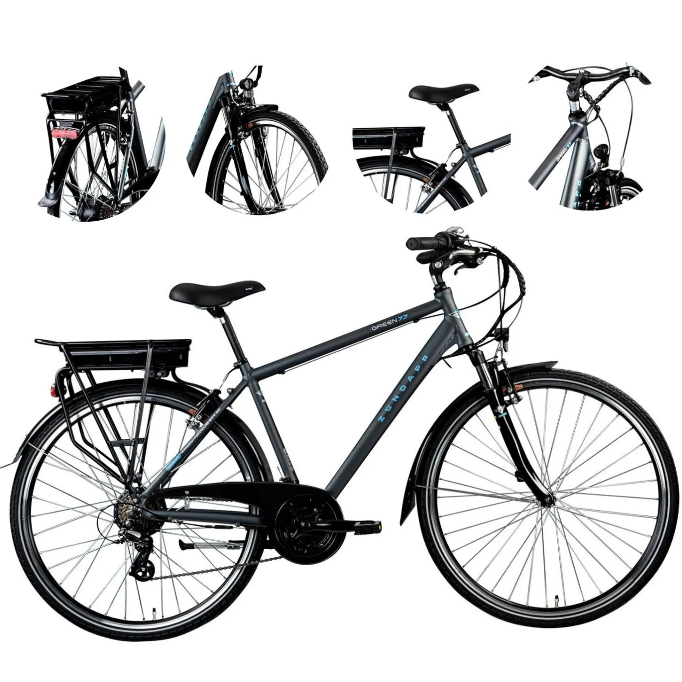 Rower Elektryczny Męski 28 Trekkingowy 250W ALU Wspomaganie 3 Tryby Bagaż