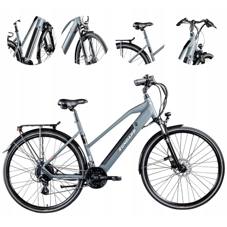 Trekkingowy Rower Elektryczny 28 Hydraulika Alu Wspomaganie Światła Stopka