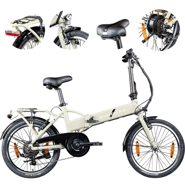 Rower Elektryczny Składany 20" Alu 9,6Ah 90km 250W Revo Bagażnik Światła