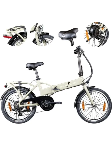 Rower Elektryczny Składany 20" Alu 9,6Ah 90km 250W Revo Bagażnik Światła