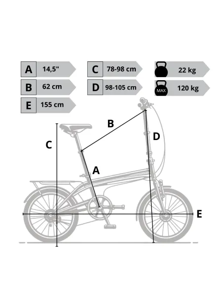 Rower Elektryczny Składany 20" Alu 9,6Ah 90km 250W Revo Bagażnik Światła