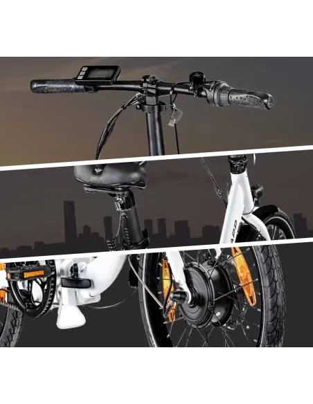 Elektryczny Rower Miejski 20 ALU 250W Nexus Bagaż 5 Trybów Błotniki Stopka