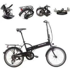 Elektryczny Rower Składany 20 Miejski Damski Męski ALU Bagaż Światła Revo