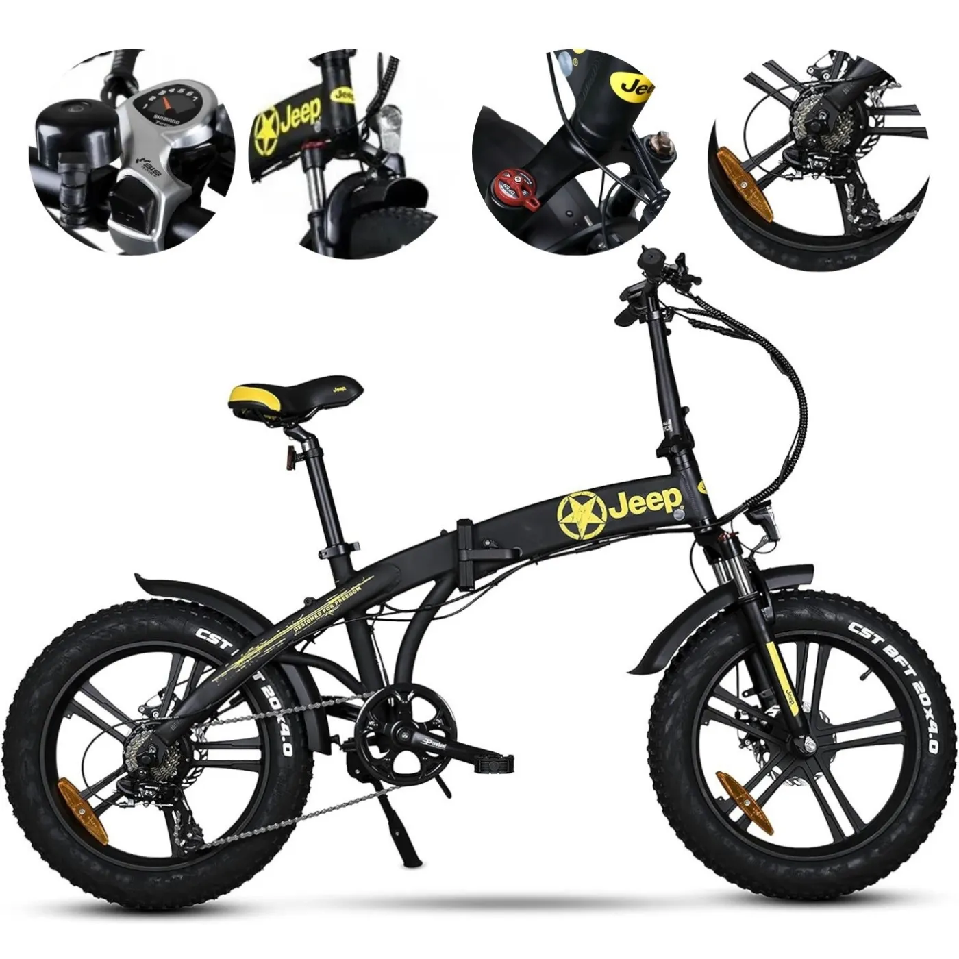 Rower Elektryczny Składany 20" Alu Miejski Tarcze Błotniki Stopka Światła