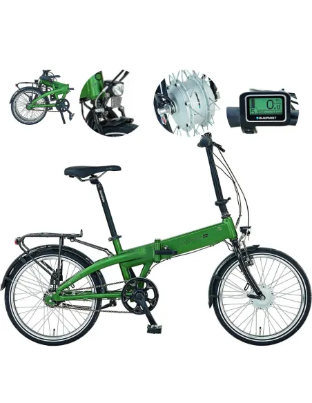 Rower Elektryczny Składany 20" Alu V-brake 7-biegów Składak Światła 25km/h