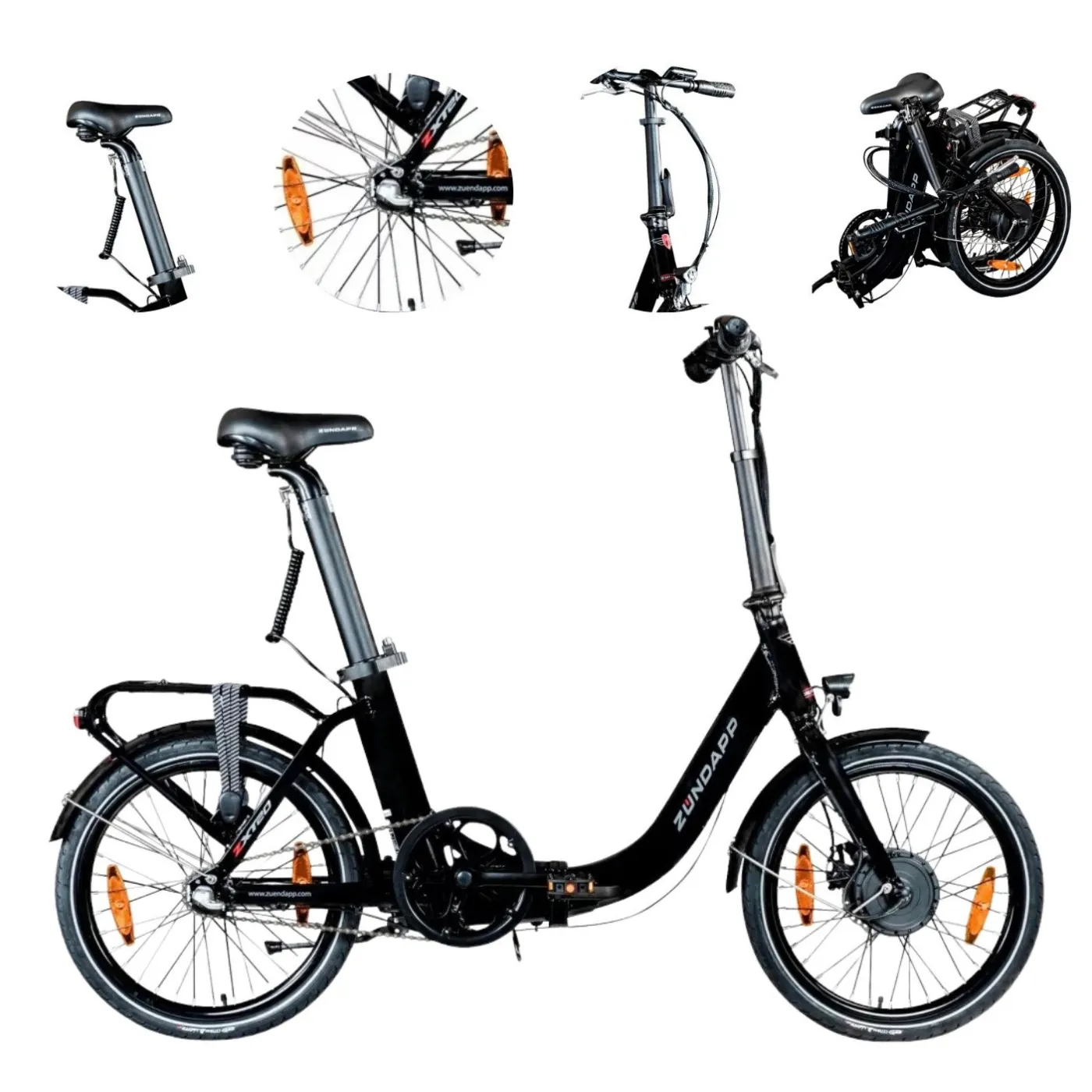 Rower Elektryczny Składany 20" 250 W ALU Nexus Bagażnik Światła Wspomaganie