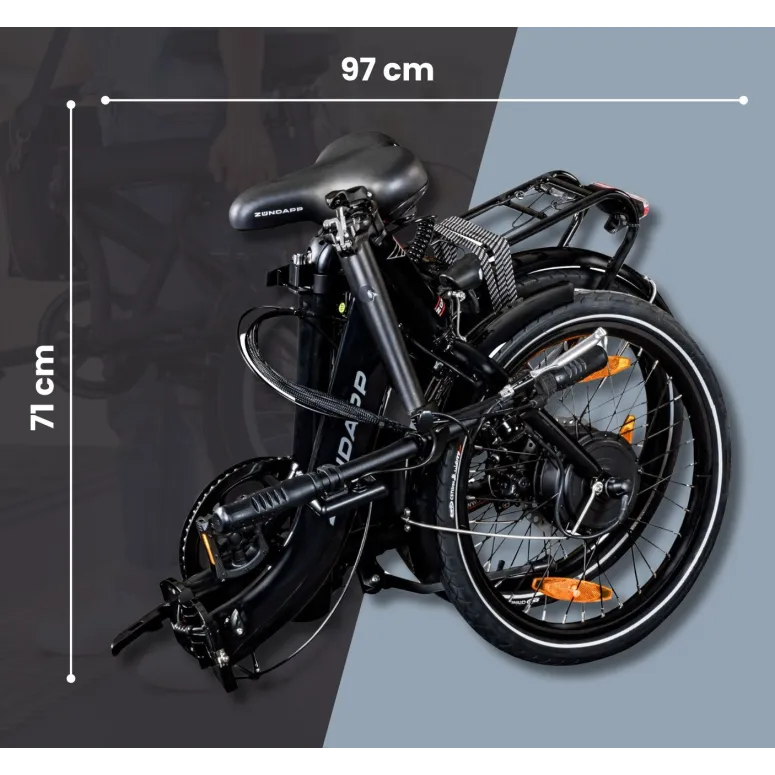 Rower Elektryczny Składany 20" 250 W ALU Nexus Bagażnik Światła Wspomaganie