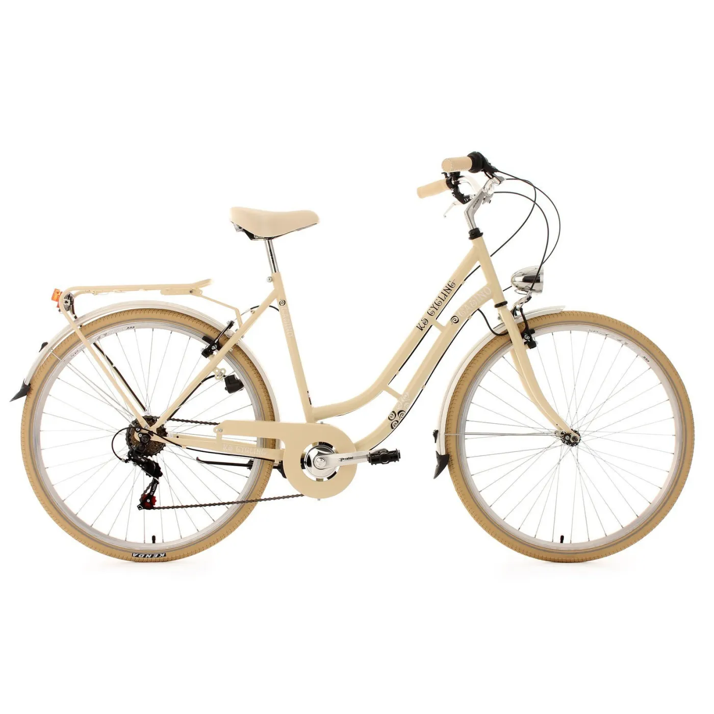 Rower Miejski Damski Retro 28 Bagażnik 6 Biegów