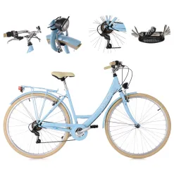 Damski Rower Miejski Koła 28 Dziewczęcy Bagaż Oświetlenie Stopka Błotniki