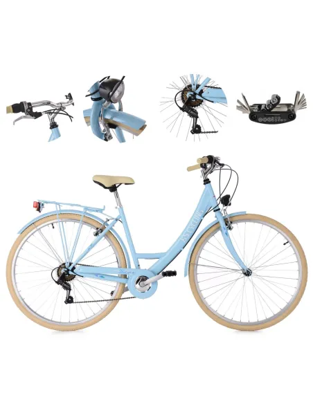 Damski Rower Miejski Koła 28 Dziewczęcy Bagaż Oświetlenie Stopka Błotniki