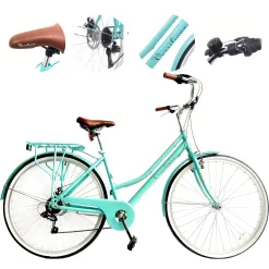 Rower Miejski 28" Uniseks Stal Tarczowy 7 biegów Bagażnik Światła Stopka