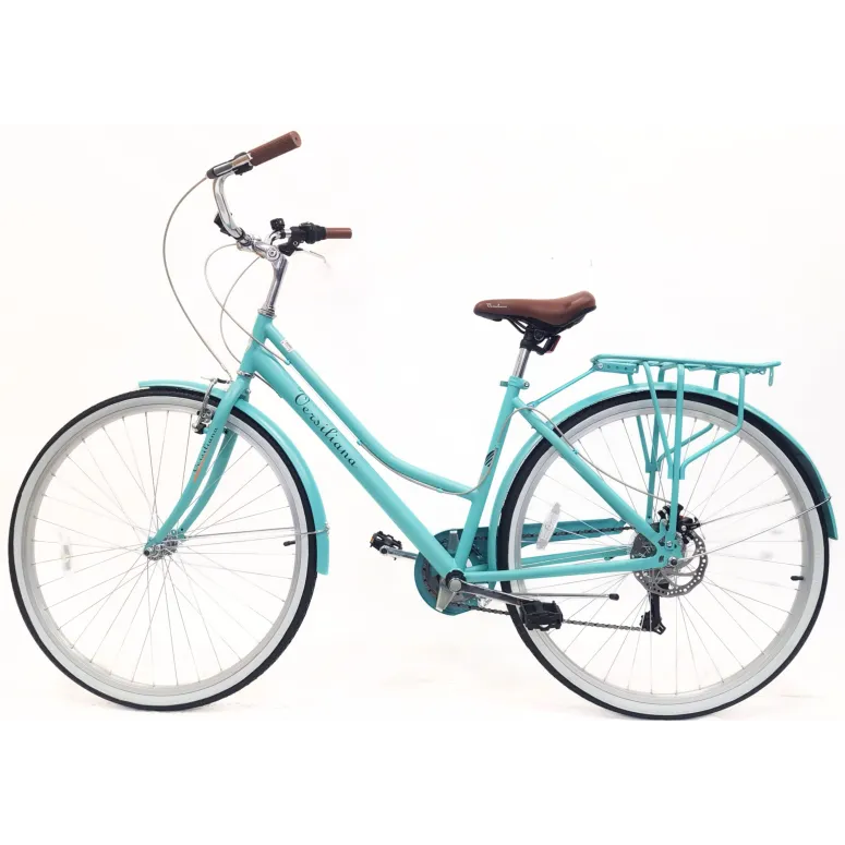 Rower Miejski 28" Uniseks Stal Tarczowy 7 biegów Bagażnik Światła Stopka