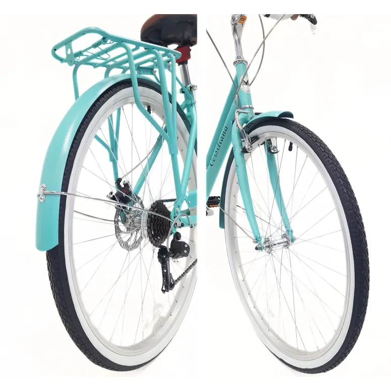 Rower Miejski 28" Uniseks Stal Tarczowy 7 biegów Bagażnik Światła Stopka