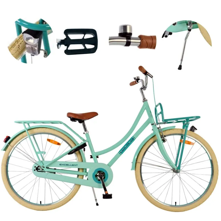 Rower Miejski Damski 26" Stal V-brake Młodzieżowy Światła Stopka Dzwonek