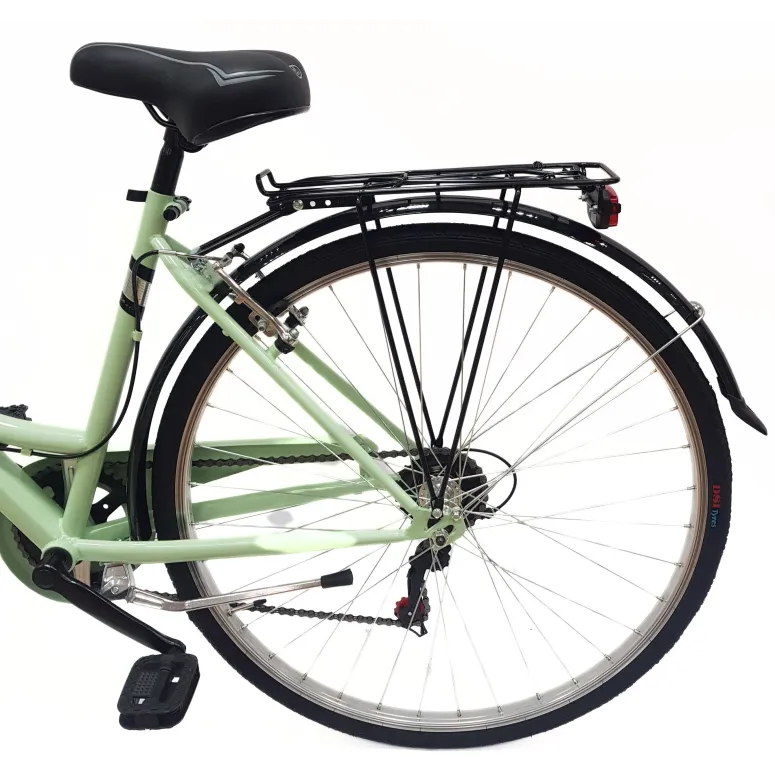 Rower Miejski Damski 28" Stal V-brake 6-biegów Revo Światła Dzwonek Stopka