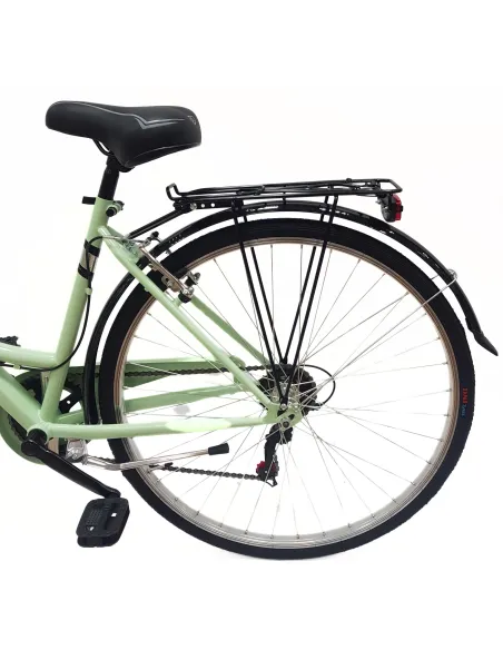 Rower Miejski Damski 28" Stal V-brake 6-biegów Revo Światła Dzwonek Stopka