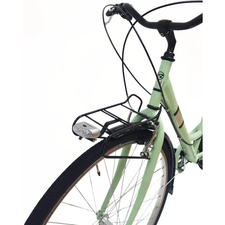 Rower Miejski Damski 28" Stal V-brake 6-biegów Revo Światła Dzwonek Stopka