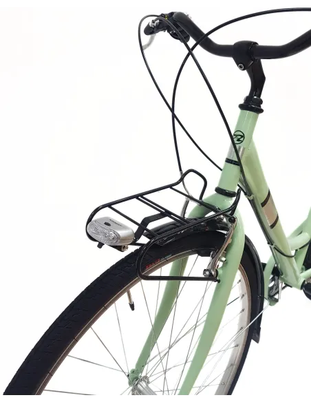 Rower Miejski Damski 28" Stal V-brake 6-biegów Revo Światła Dzwonek Stopka