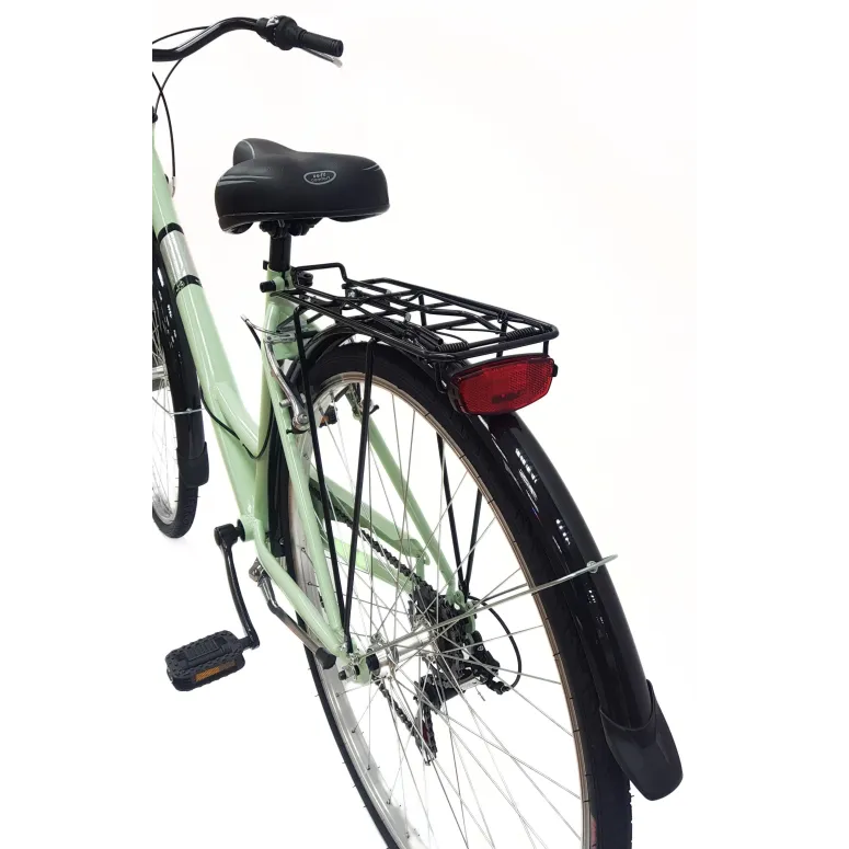 Rower Miejski Damski 28" Stal V-brake 6-biegów Revo Światła Dzwonek Stopka