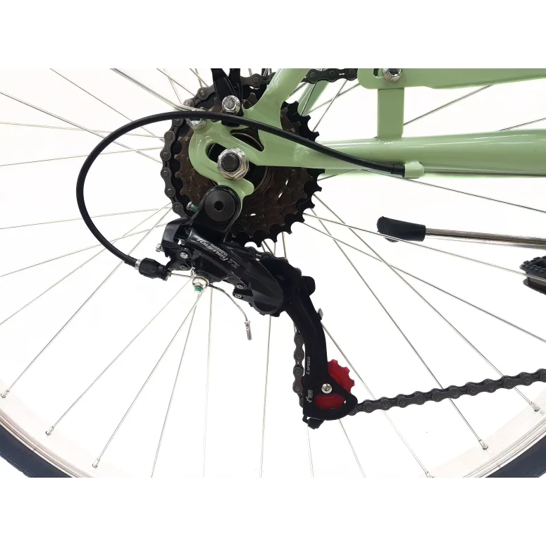 Rower Miejski Damski 28" Stal V-brake 6-biegów Revo Światła Dzwonek Stopka