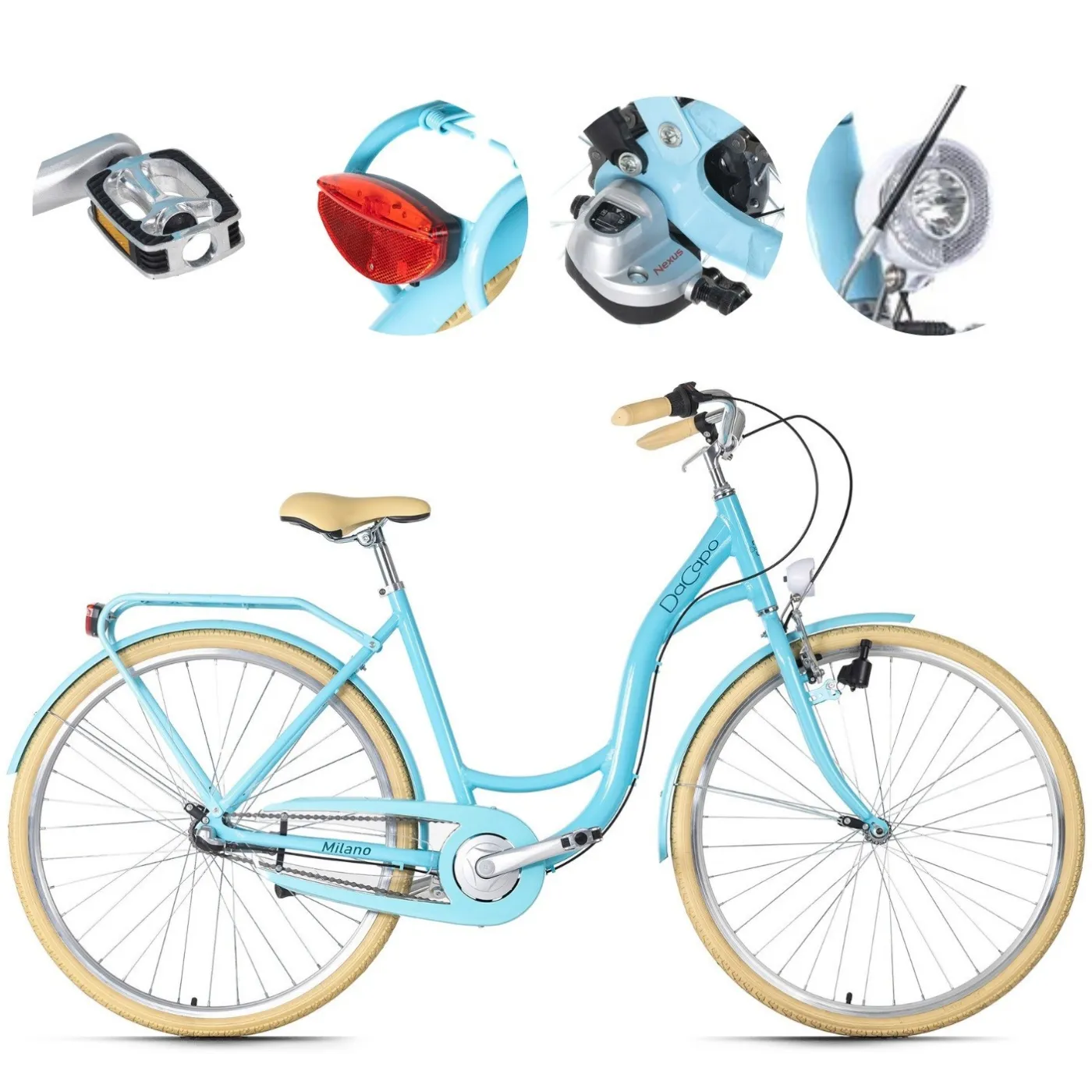 Rower Damski Miejski 28" Alu V-brake Nexus Bagażnik Dzwonek Stopka Dynamo