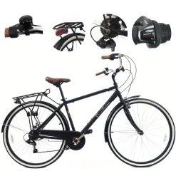 Rower Miejski Męski 28 Tarcze 7 bieg Bagaż Błotniki Revo Oświetlenie Stopka