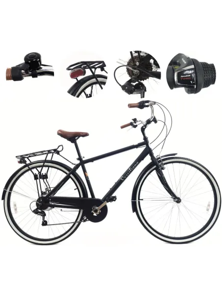 Rower Miejski Męski 28 Tarcze 7 bieg Bagaż Błotniki Revo Oświetlenie Stopka