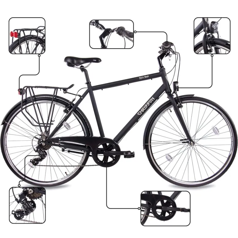 Rower Męski Miejski Koła 28" SHIMANO Lekki Bagażnik Błotniki Światła