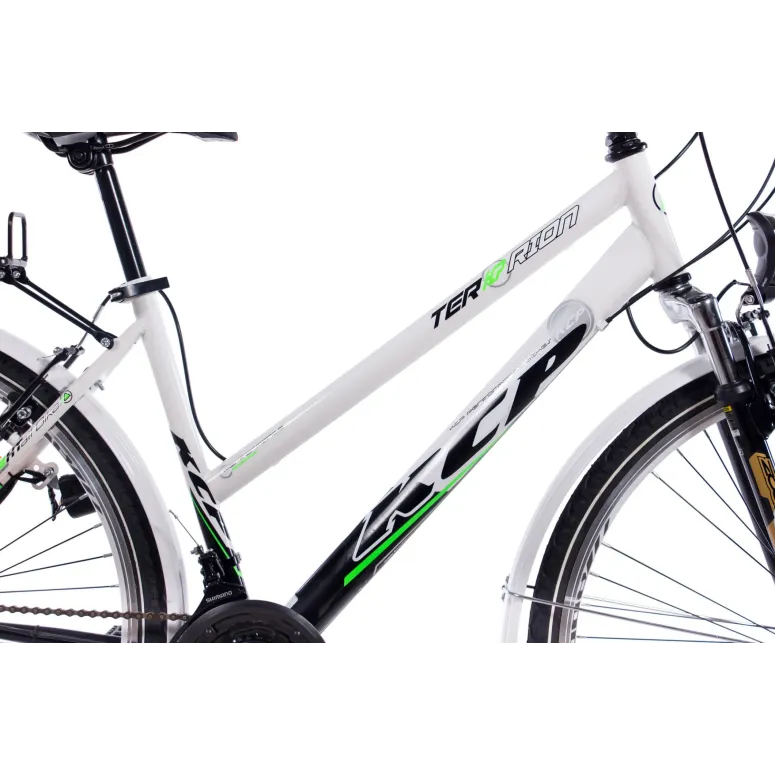 Rower Trekkingowy Damski 28 V-brake Shimano Bagażnik Światła Amortyzator