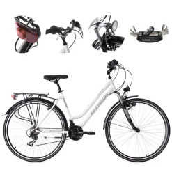 Rower Trekkingowy Damski 28" Turystyczny Shimano Błotniki Oświetlenie