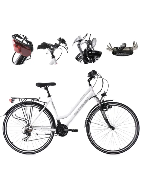 Rower Trekkingowy Damski 28" Turystyczny Shimano Błotniki Oświetlenie