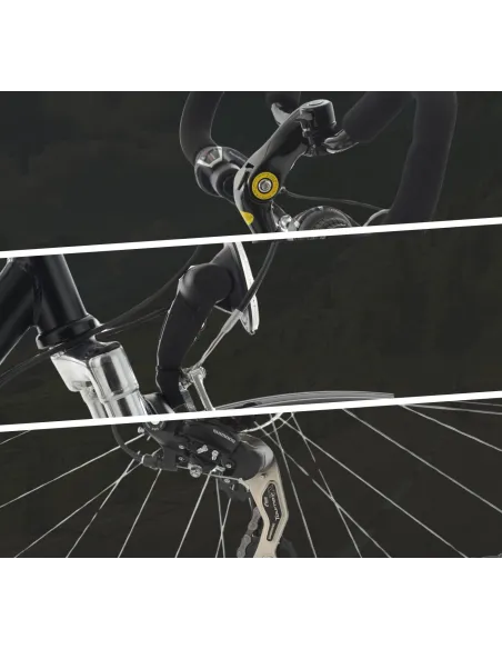 Męski Rower Trekkingowy 28 Shimano Amortyzator Światła Błotniki Stal Stopka