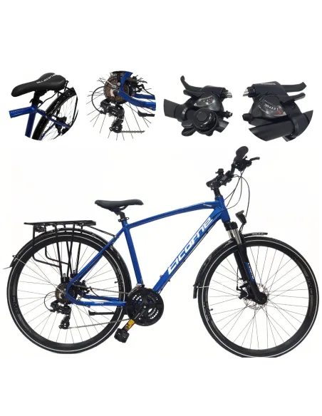 Rower Męski Trekkingowy 28 Alu Cyngle Tarcze Bagażnik Dzwonek Oświetlenie