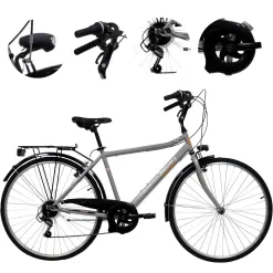 Rower Trekkingowy Męski 28" Stal Błotniki 6-biegów Oświetlenie Dzwonek