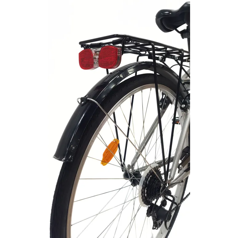 Rower Trekkingowy Męski 28" Stal Błotniki 6-biegów Oświetlenie Dzwonek