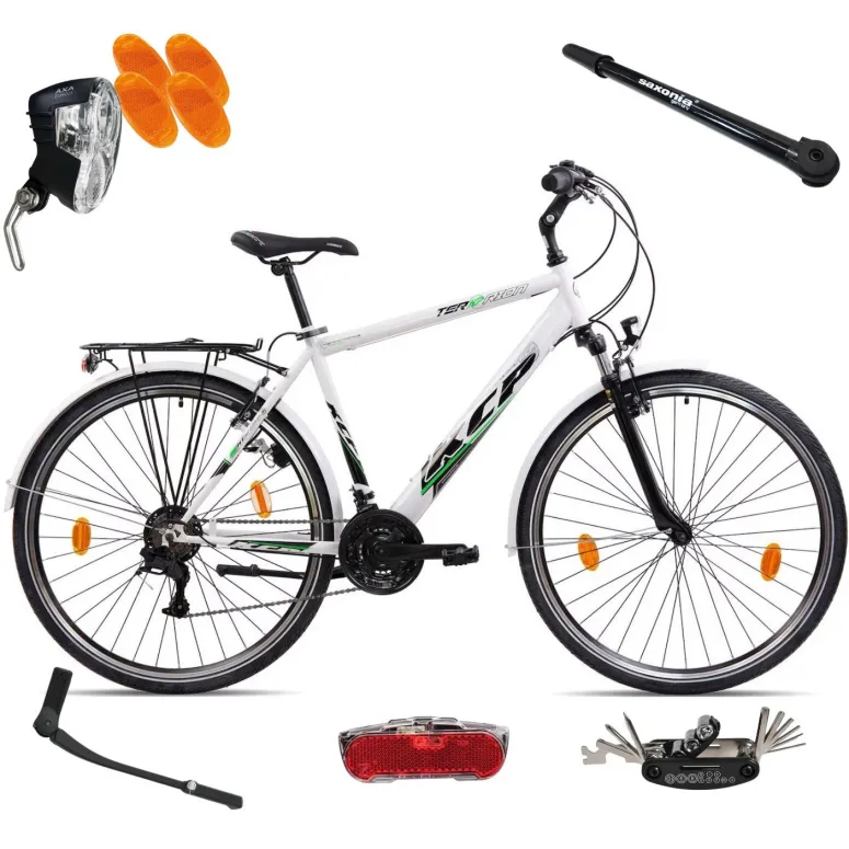 Rower Męski Trekkingowy Koła 28" SHIMANO Światła Dynamo Bagażnik Błotniki