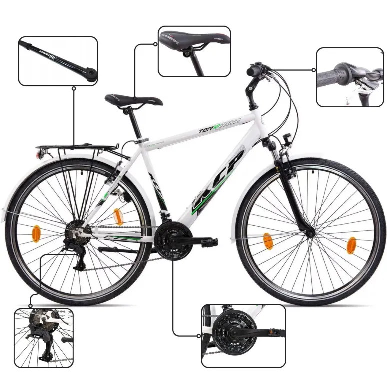 Rower Męski Trekkingowy Koła 28" SHIMANO Światła Dynamo Bagażnik Błotniki