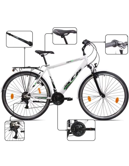 Rower Męski Trekkingowy Koła 28" SHIMANO Światła Dynamo Bagażnik Błotniki