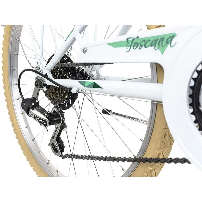 Dziewczęcy Rower Miejski 24 Bagażnik Oświetlenie Stalowy Błotniki Dzwonek