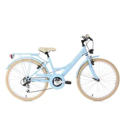 Dziewczęcy Rower Miejski 24 Bagażnik 6 Bieg Damka