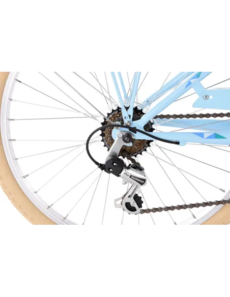 Dziewczęcy Rower Miejski 24 Bagażnik 6 Bieg Damka