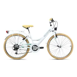 Dziewczęcy Rower Miejski 24 Bagażnik Światła Damka