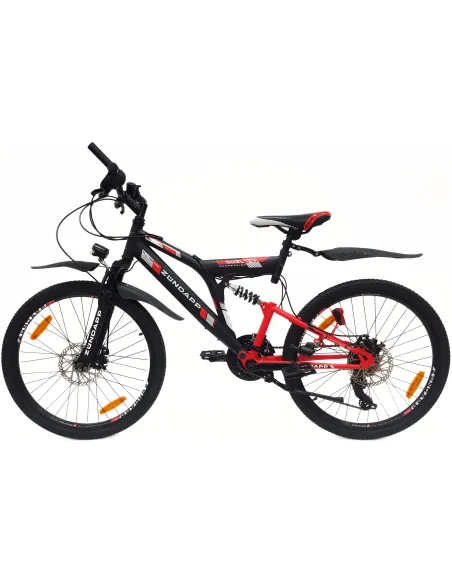 Rower Górski 24 Dziecięcy MTB Pełna Amortyzacja Oświetlenie Tarcze Dynamo