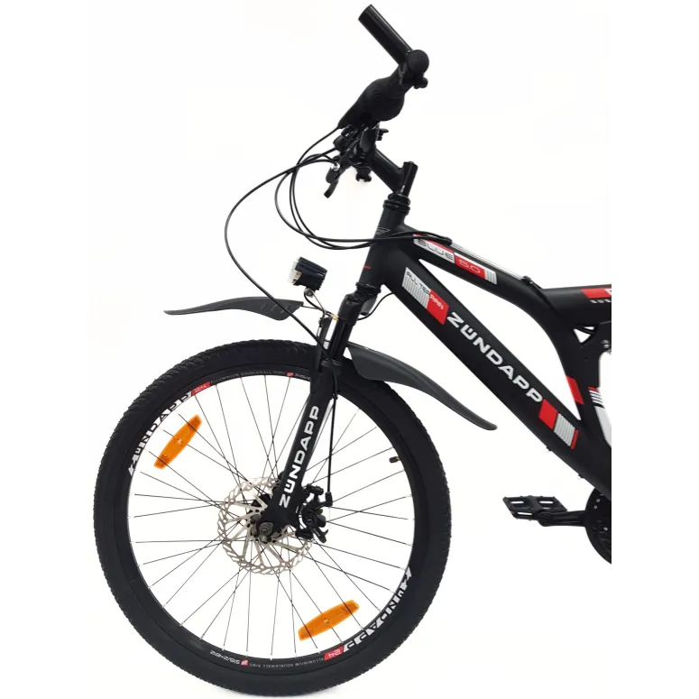 Rower Górski 24 Dziecięcy MTB Pełna Amortyzacja Oświetlenie Tarcze Dynamo