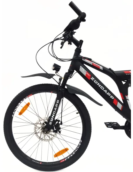 Rower Górski 24 Dziecięcy MTB Pełna Amortyzacja Oświetlenie Tarcze Dynamo