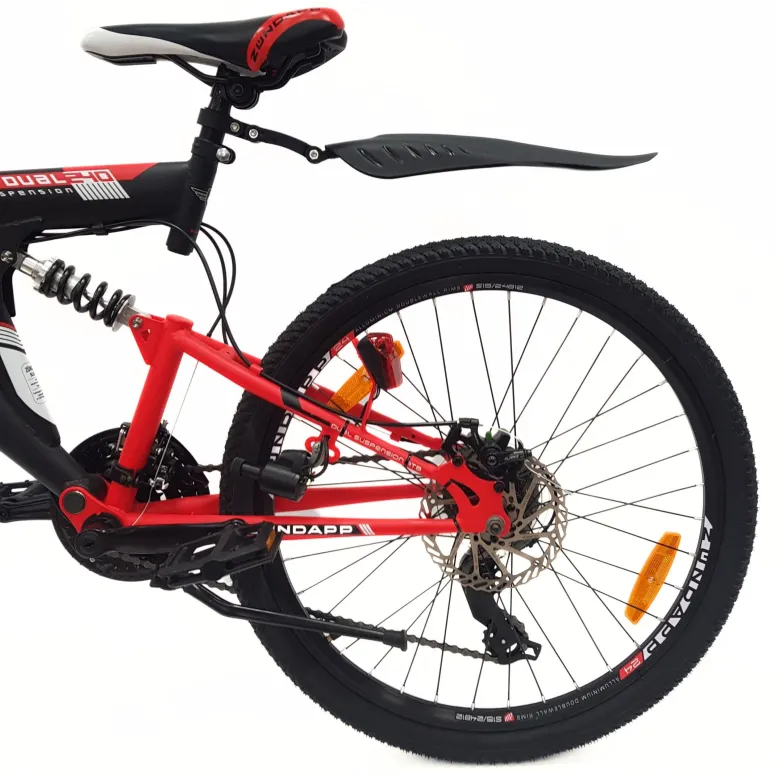 Rower Górski 24 Dziecięcy MTB Pełna Amortyzacja Oświetlenie Tarcze Dynamo