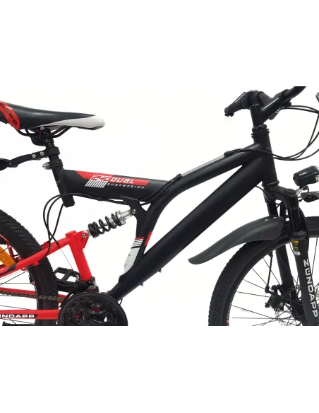 Rower Górski 24 Dziecięcy MTB Pełna Amortyzacja Oświetlenie Tarcze Dynamo