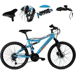 Rower Górski MTB 24" Stal V-brake Tarcze Revo 18-biegów Dzwonek Młodzieżowy